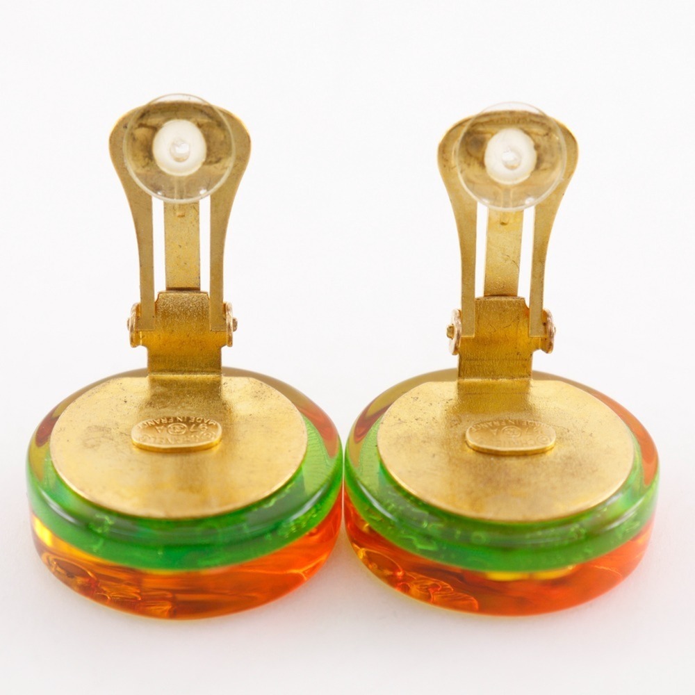 CHANEL Vintage Orange Logo Earrings - Picture 6 of 7